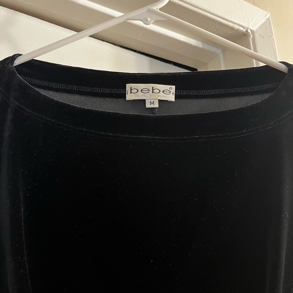 Bebe Black Velvet Dress - Picture 3 of 6